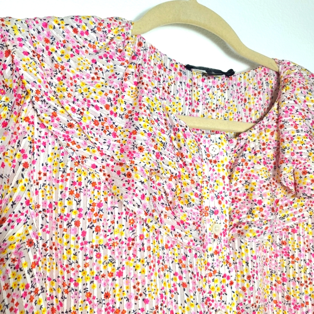 J.CREW Ruffle Top in Field Day Floral Print Blouse - Picture 3 of 9